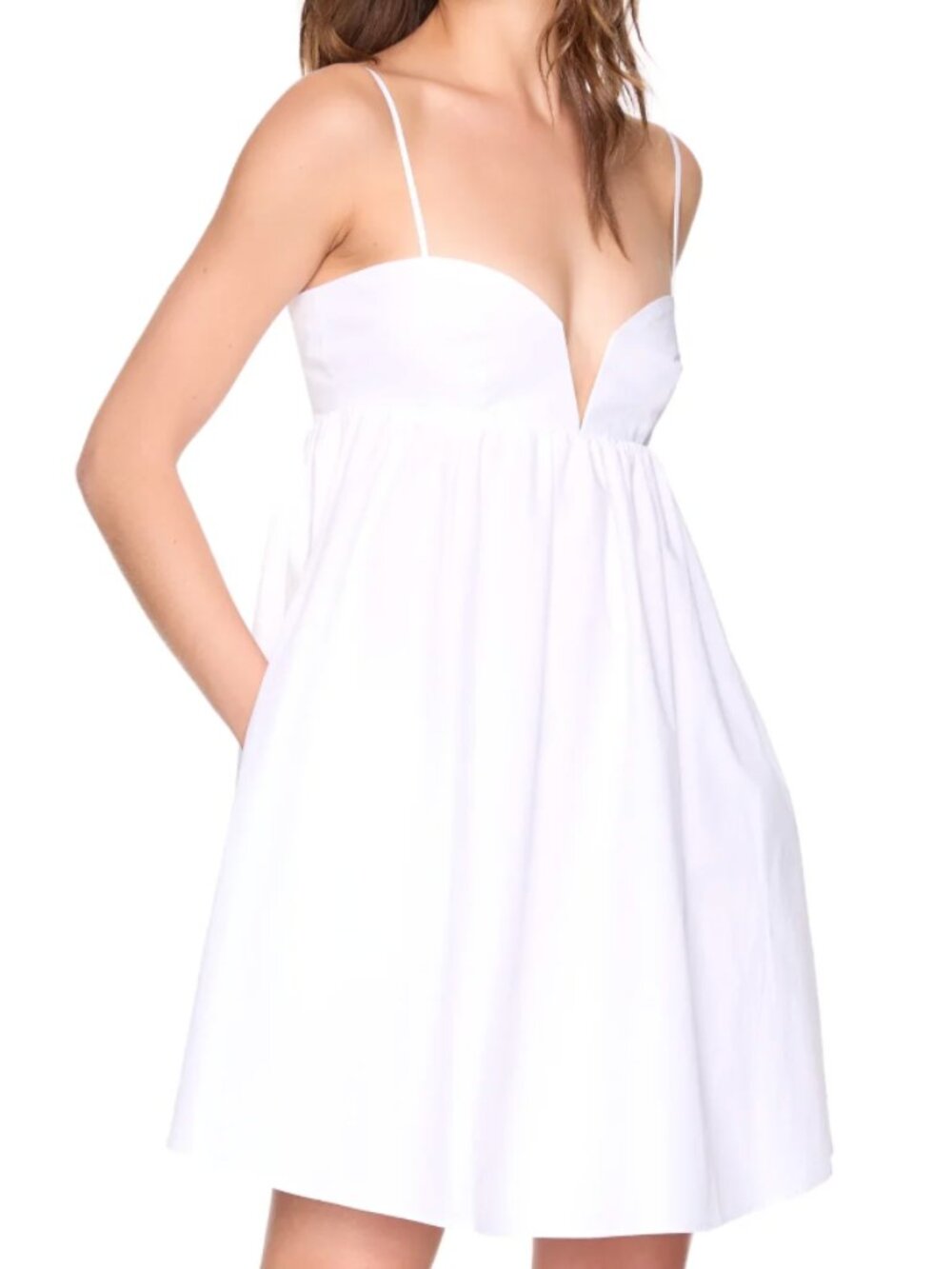 Susana Monaco Cotton Plunge Neck Dress